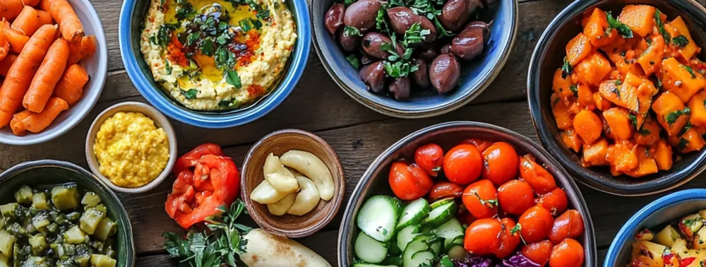 מגוון סלטים טריים בקייטרינג מאמא